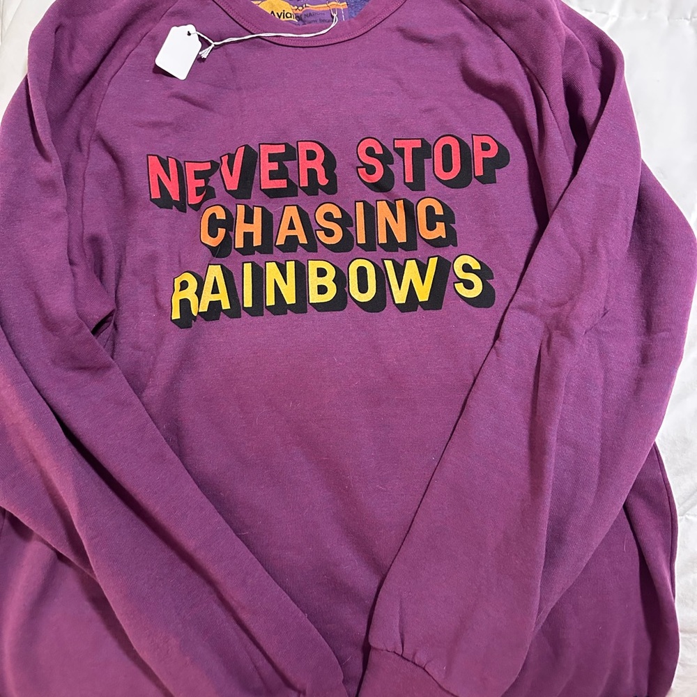 Aviator Nation never stop chasing rainbows unisex crew sweatshirt